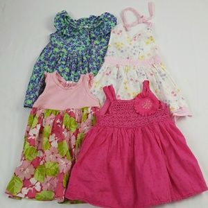 4 pcs dresses for girl sizes 12 and 18 m